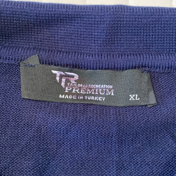 Tailored Recreation Premium Polo Shirt, Quarter Zip, Navy Blue Pattern, Size XL - Picture 13 of 15